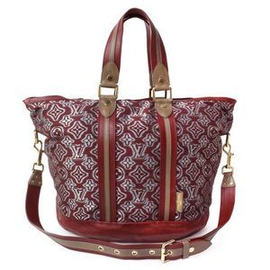 Louis Vuitton Aviator Jacquard Leather 2way Shoulder Handbag Bordeaux Red